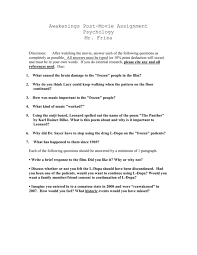 Awakenings is a movie that relates to actual event which described a specific disease and the drug used to treat it. Awakenings Post Movie Assignment