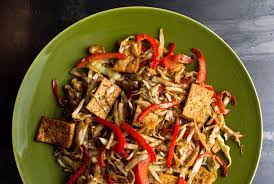 Stir Fried Cabbage Tofu And Red Pepper Recipe Recipe Stuffed Peppers Red Pepper Recipes Peppers Recipes