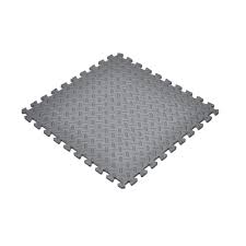 Trafficmaster Gray 24 In W X 24 In L X 0 47 In T Foam Interlocking Gym Garage Flooring 24 Sq Ft 6 Pack 24228dphd The Home Depot Foam Gym Flooring Foam Flooring Gym Flooring Tiles