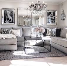 Very Chic Sitting Area I Think I M Going To Get The Mirrored Picture Frames Very Beautiful Living Room Grey Living Decor Glam Living Room