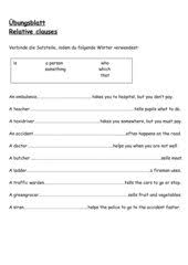 Du hast im abitur englisch als fach ausgewählt? Englisch Arbeitsmaterialien Relative Clauses 4teachers De