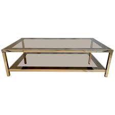 Belgo Chrome Coffee Cocktail Table 23 Karat Gold Plated Two Tier Belgian Mid Century Modern Glass Metal Coffee Table Modern Glass Cool Coffee Tables