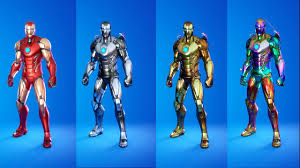 Iron man, wolverine, she hulk, mystique, thor, dr doom and groot all featured in the trailer for fortnite season 4 nexus war. All Ironman Styles With Suit Up Emote Red Silver Gold Rainbow Foil Color Ironman Youtube