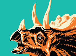 Triceratops For Inch X Inch Linocut Art Pop Art