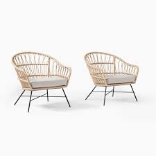 Palma Outdoor Rattan Lounge Chair Set Of 2 In 2020 Rattan Lounge Chair Lounge Chair Outdoor Outdoor Chairs