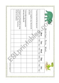 behaviour chart esl worksheet by hirachelrenee