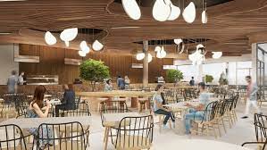 Food packaging may seem simple at first: Food Court 3d Rendering Project In A Coop Shopping Mall Nofuss