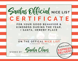 Santas Official Nice List Certificate Free Printable Nice List Certificate Santa S Nice List Christmas Nice List