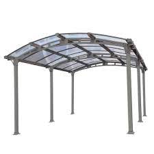 Palram Arcadia 5 000 12 Ft X 16 Ft Carport Car Canopy And Shelter 701592 The Home Depot Carport Designs Carport Patio Car Canopy