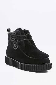 Kat Maconie Bottines Rowena Style Creeper En Daim Noir Daim Noir Bottines Daim