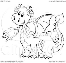 They can spend hours coloring their favorite how to train your dragon coloring pictures. Lineart Clipart Of A Black And White Fire Breathing Dragon Royalty Free Outline Vector Illustration By Visekart 1318289