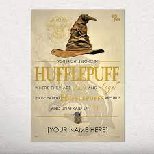 Harry Potter Sorting Hat Hufflepuff Personalized Unframed Graphic Art Print In 2021 Harry Potter Sorting Hat Harry Potter Sorting Harry Potter Hufflepuff
