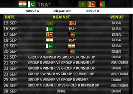 The icc t20 world cup schedule 2021 has been announced for all 45 t20 matches as the tournament is set to begin in october 2021. Asia Cup 2021 Schedule Updates About Match Time Table Venues Cricgate