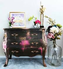 Black And Rose Gold Dresser Pin By Bg Eclectic Designs On Painted Furniture In 2020 Painted Furniture Paint Furniture Decor