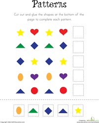 Pattern Practice Worksheet Education Com Pattern Worksheets For Kindergarten Patterning Kindergarten Pattern Worksheet