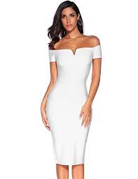 Amazon Com Meilun Women S Strapless Bodycon Dress Knee Length Off Shoulder Bandage Dres Knee Length Dresses Long Sleeve Bridesmaid Dress Bandage Dress Bodycon