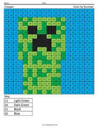 Minecraft Color By Number Coloring Squared Minecraft Coloring Pages Minecraft Printables Math Coloring