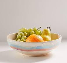 A Soft Stripe Fruit Bowl To Hold Whatever Fruit Doesn T Need To Be In The Fridge In 2020 Bowl Fruits For Kids Home Decor
