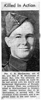 The Argylls -- Pte Colin Robinson MacLennan (K 55109) (1913–45)