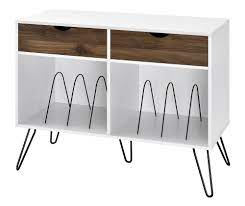 This sleekly styled turntable stand offers two open shelves perfect for your record collection and two drawers with grooved cutout handles. Novogratz Concord Turntable Stand With Drawers Multiple Colors Walmart Com Walmart Com