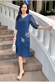Đầm suông cổ V tay lỡ TFL804