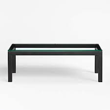 Nuevo costa round glass top coffee table. Parsons Clear Glass Top Dark Steel Base 48x28 Small Rectangular Coffee Table Reviews Crate And Barrel