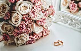 Our roses delivery come in a variety of styles, colors & vases to send someone special a rose arrangement. Download Wallpapers Gold Wedding Rings Bridal Bouquet Roses Wedding Rose Bouquet Gold Rings For Desktop Free Pictures For Desktop Free