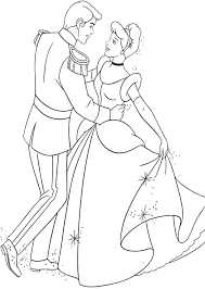Prince and princess coloring page 2. Download Cinderella Dancing With Prince Charming Coloring Pages Cinderella And Prince Charming Drawing Png Image With No Background Pngkey Com