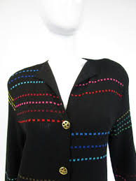 Maybe you would like to learn more about one of these? 80s Black Knit Dress With Multi Color Accents Mrs Couture