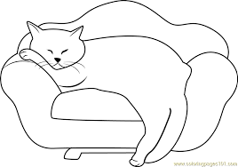 Free fat cat coloring pages. Cat Sleeping On Sofa Coloring Page For Kids Free Cat Printable Coloring Pages Online For Kids Coloringpages101 Com Coloring Pages For Kids