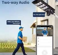 LED Solar Street Light with Motion Sensor & Remote Waterproof Outdoor Lamp  with Optional WiFi Camera for Garden Parking Lot CCTV