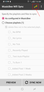 Wifi Android Device Synching Musicbee can now treat a remote share as a virtual device. wifi android device synching