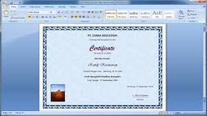 Belajar Microsoft Word 2007 Cara Membuat Sertifikat Certificate Anda Sendiri Di Word Youtube