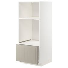 Metod Maximera خزانة عالية لفرن ميكروويف مع درج أبيض Stensund بيج Ikea