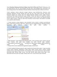 Sehingga kita harus membuat section baru dan menonaktifkan same. Cara Membuat Halaman Berbeda Dalam Satu File Di Microsoft Word