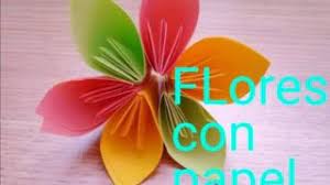 Como hacer flores de hojas de colores. Flores Con Hojas De Colores Facil De Hacer Youtube