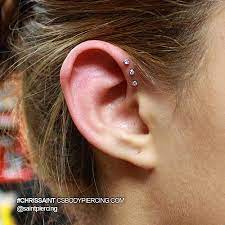Triple Helix Piercing Cute Ear Piercings Cool Ear Piercings Triple Helix Piercing