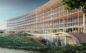 Bucolic Block Herzog De Meuron Reveals Designs For A Swiss Lakeside Office Swiss Bank University Architecture Cultural Architecture