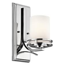 Free shipping* more like this hubbardton forge cavaletti burnished steel wall sconce $ 715.00. Modern Classic Single Bathroom Wall Light In Chrome With Opal Glass