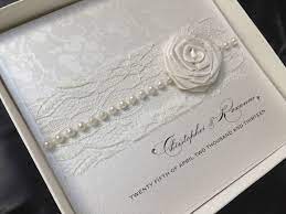 Luxury Handmade Wedding Invitation Personalised Sample Pearl Lace Vintage Wedding Invitations Uk Pearl Invitations Handmade Wedding Invitations