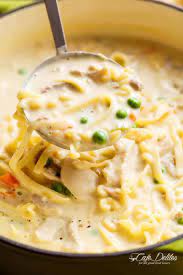 Cook over medium heat until garlic just starts to brown. Creamy Chicken Noodle Soup Lightened Up Cafe Delites