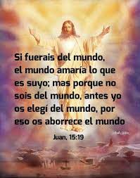 Juan 15 19 Si Fuerais Del Mundo El Mundo Amaria Lo Que Es Suyo Mas Porque No Sois Del Mundo Antes Yo Os Elegi Del Mundo Por Eso Os Aborrece El Mundo