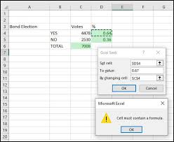 use excel goal seek feature to find quick answers