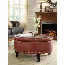 This multifunction object is covered in a wicker style rope braid that circles the entire round piece for a natural, rustic. Augusta Storage Ottoman Red Osp Home Furnishings In 2021 Round Storage Ottoman Leather Storage Ottoman Storage Ottoman