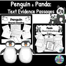 Penguin Panda Poems For Shared Reading Text Evidence Bundle Text Evidence Shared Reading Reading Poems