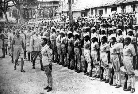 Netaji Subhas Chandra Bose built and led the Indian National Army (INA) of over 40,000 volunteers during World War II, including one of the first all-female infantry regiments in modern history, the