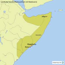 Andere sprachversionen der karten sind leicht und schnell zu erstellen, die. Stepmap Landkarte Somalia Karte Politisch Mit Gewassern Landkarte Fur Somalia