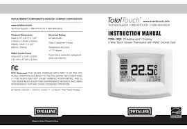 Learn what the four types of programmable thermostats are, how to choose the right one for you, and how to set it right for each season. Totaline Totaltouch P286 1600 Instruction Manual Pdf Download Manualslib