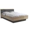 Bett doppelbett bettgestell nachtkonsole 160x200cm sonoma eiche weiß. 1