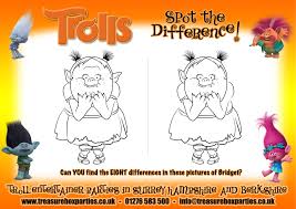 The one thats wrong in the textbox is the hashtag at 6 sideways and 3 down. Free Trolls Movie Printable Spot The Difference Puzzle Childrens Entertainer Parties Surrey Berkshire Hampshire Treasure Box Parties Supplies Kids Party Games Ideas